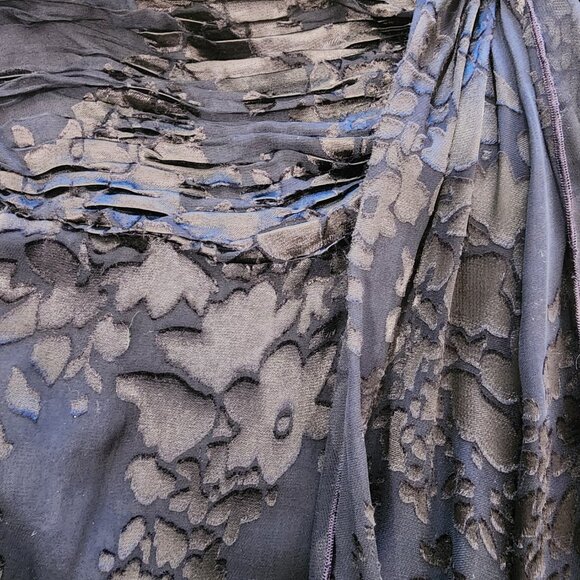 R+M Richards Purple Silk Blend Dress Floral Whimsigoth Witchy Size 22W - Picture 6 of 9